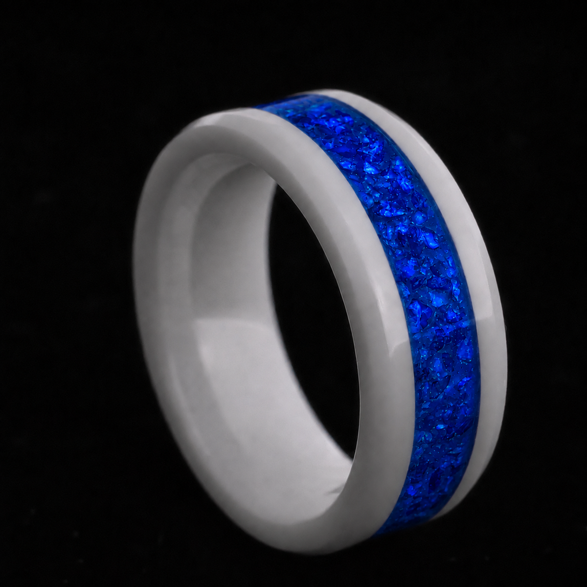 Cold Fusion — Blue Glow Ring — handcrafted ring detail view 3