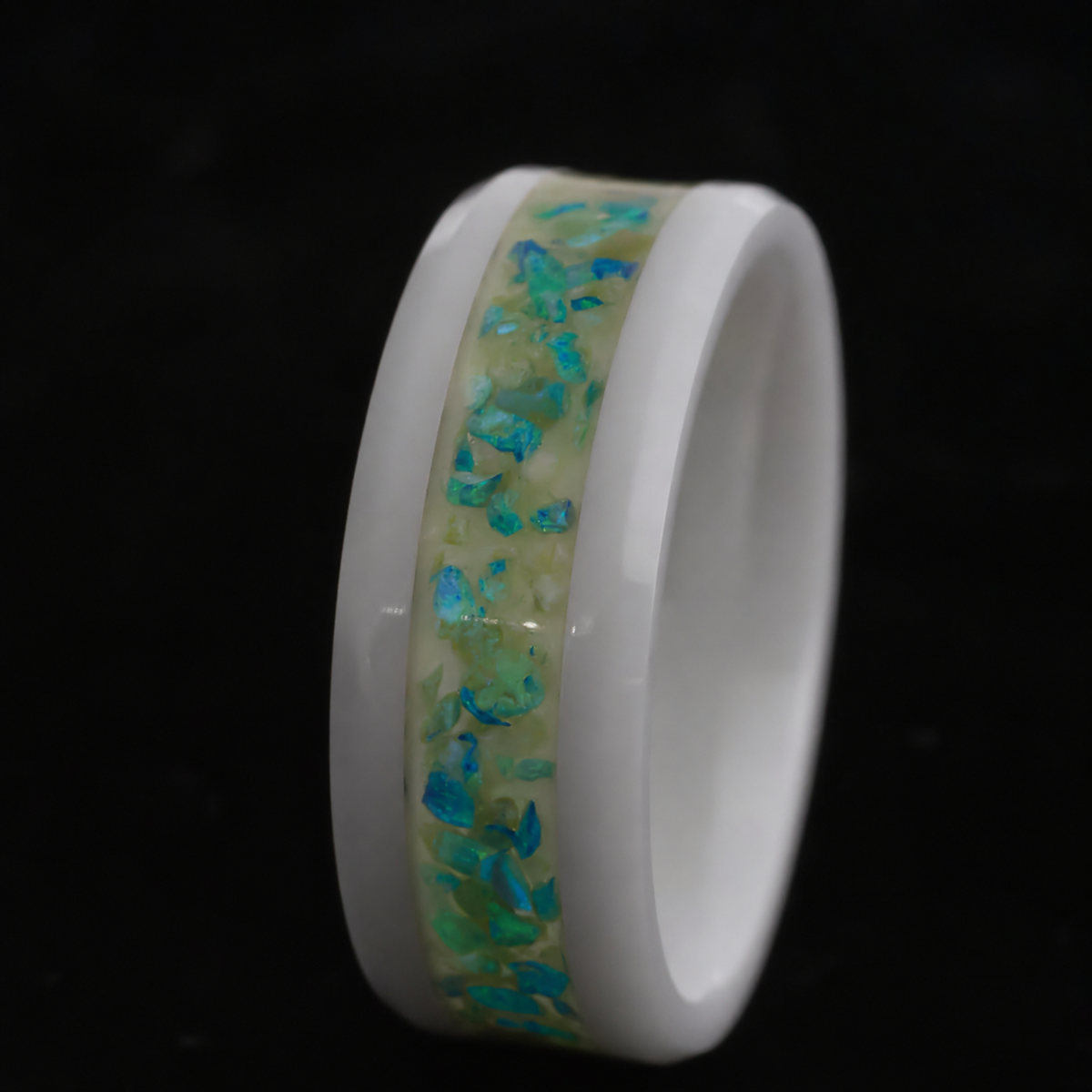 Ion Pulse — Aqua Glow Ring — handcrafted ring detail view 6