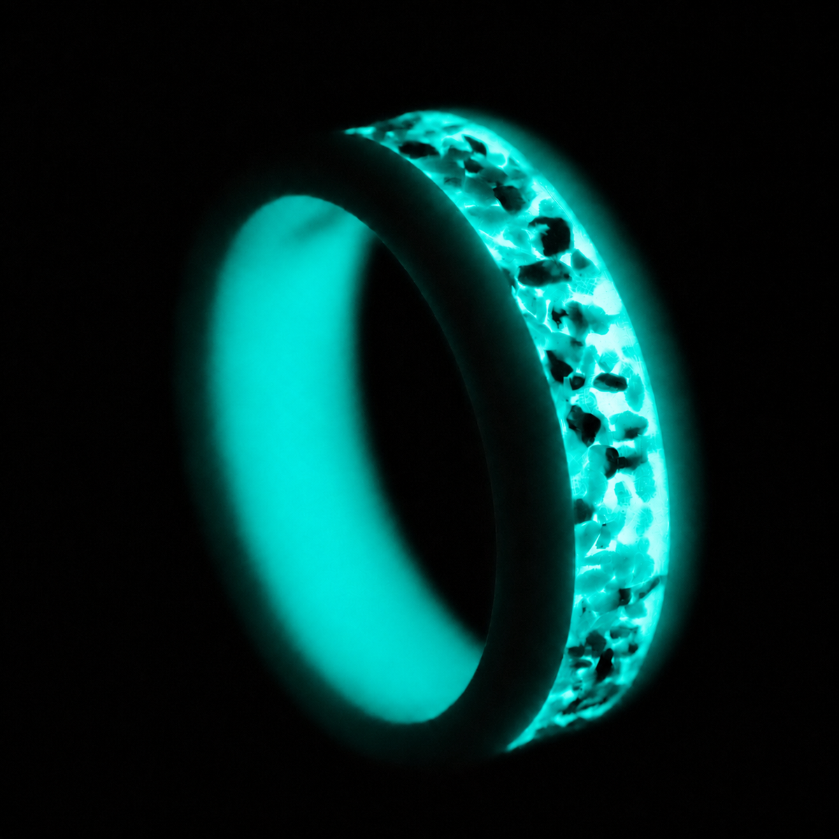 Ion Pulse — Aqua Glow Ring — handcrafted ring detail view 2