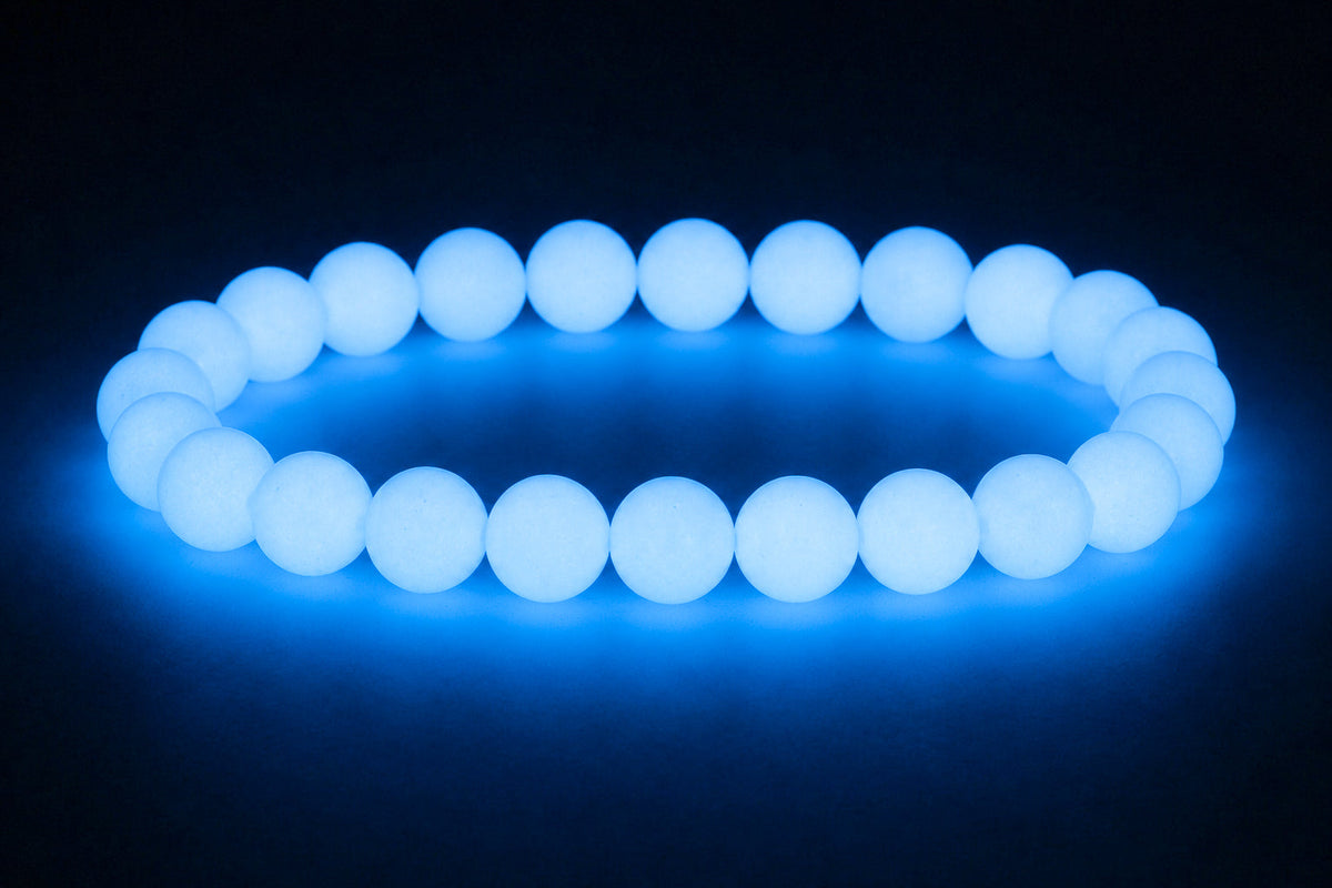 Super Lume Bracelet V2 — Celestial Blue — handcrafted bracelet detail view 4