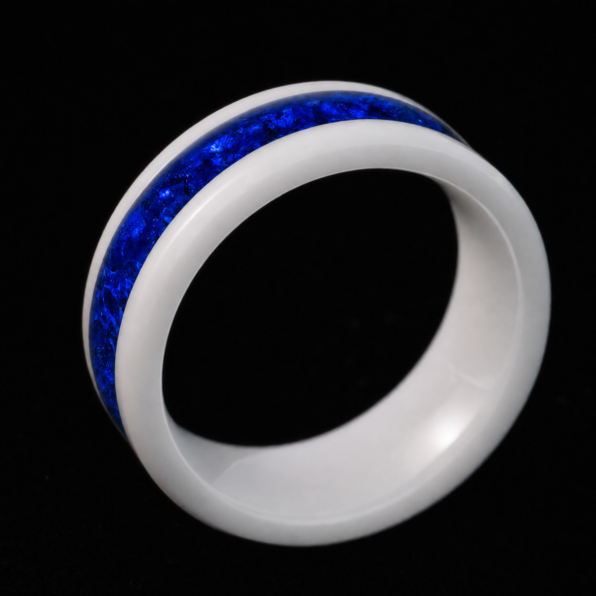 Cold Fusion — Blue Glow Ring — handcrafted ring detail view 5