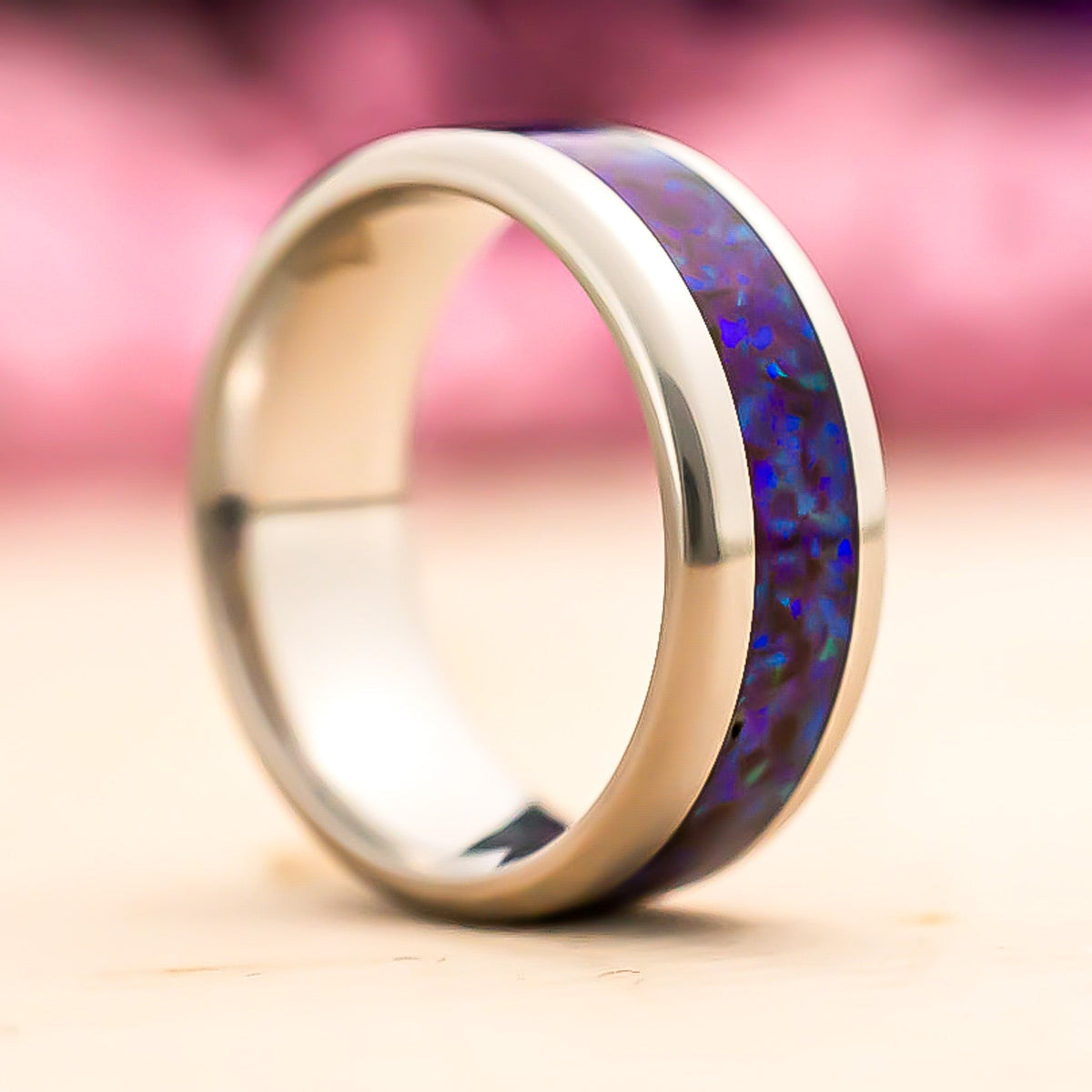 Lavender — Stainless Steel Ring — handcrafted ring detail view 3
