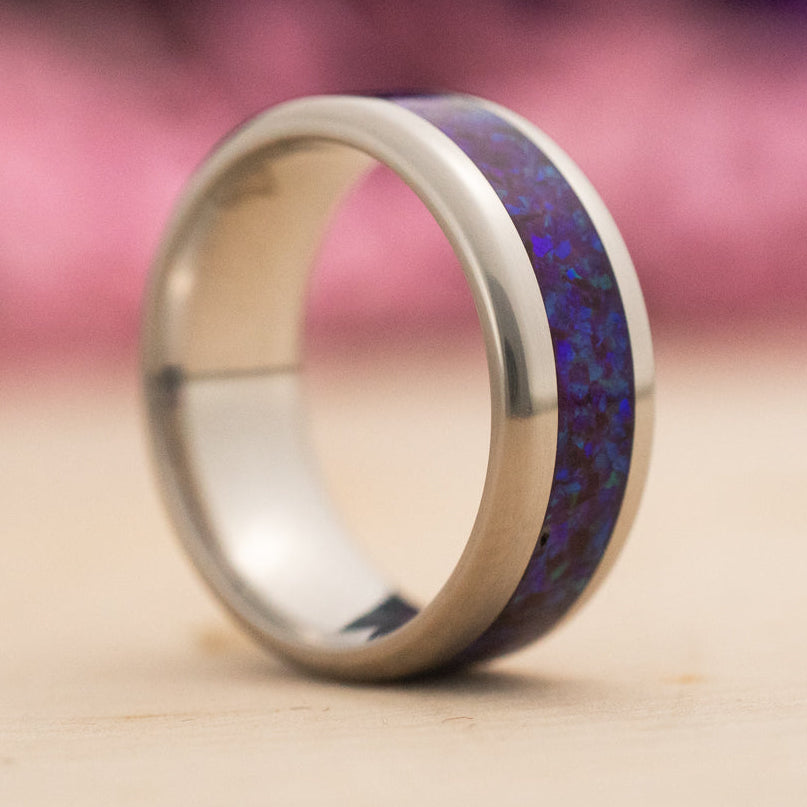 Lavender — Stainless Steel Ring — handcrafted ring detail view 14