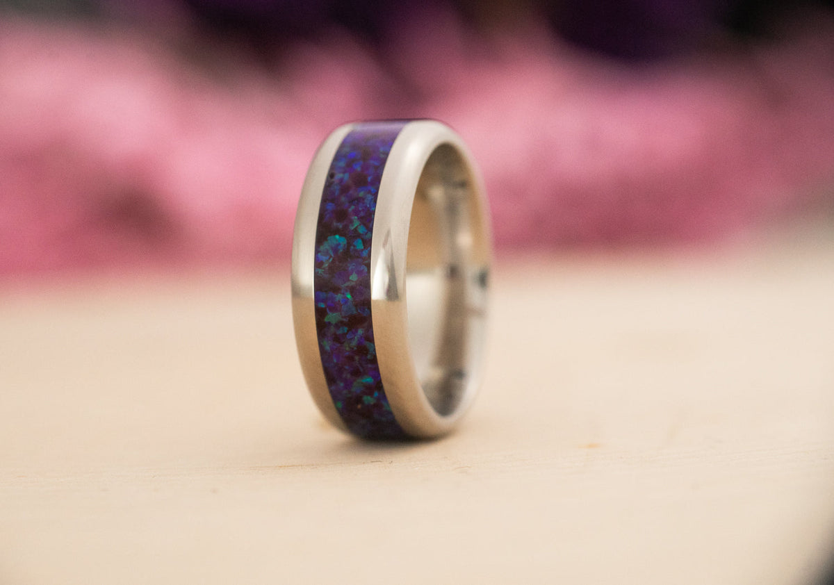 Lavender — Stainless Steel Ring — handcrafted ring detail view 7