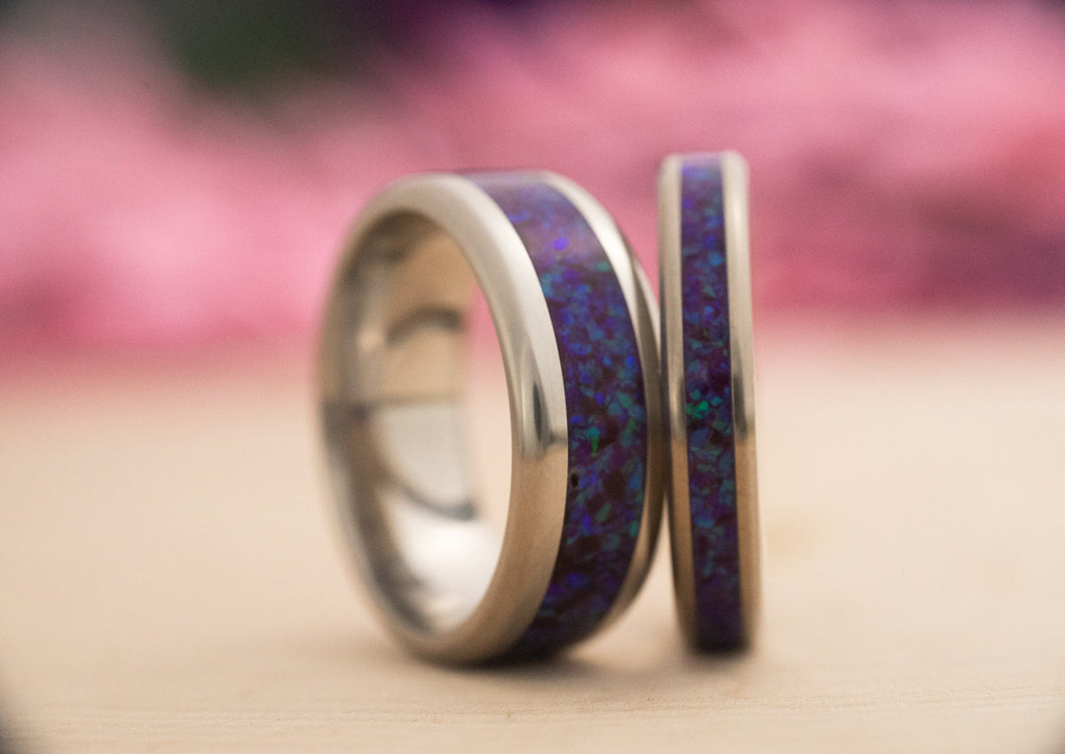 Lavender — Stainless Steel Ring — handcrafted ring detail view 12