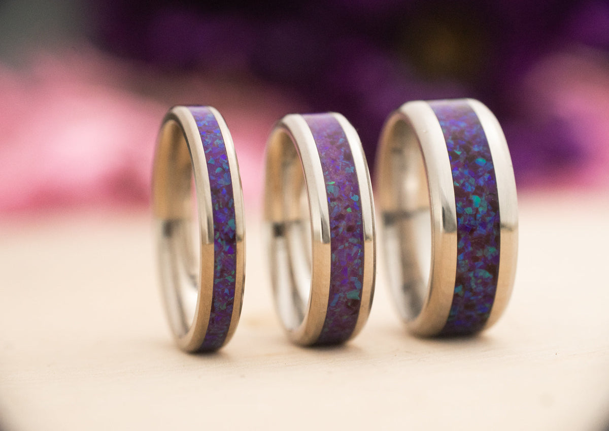Lavender — Stainless Steel Ring — handcrafted ring detail view 4