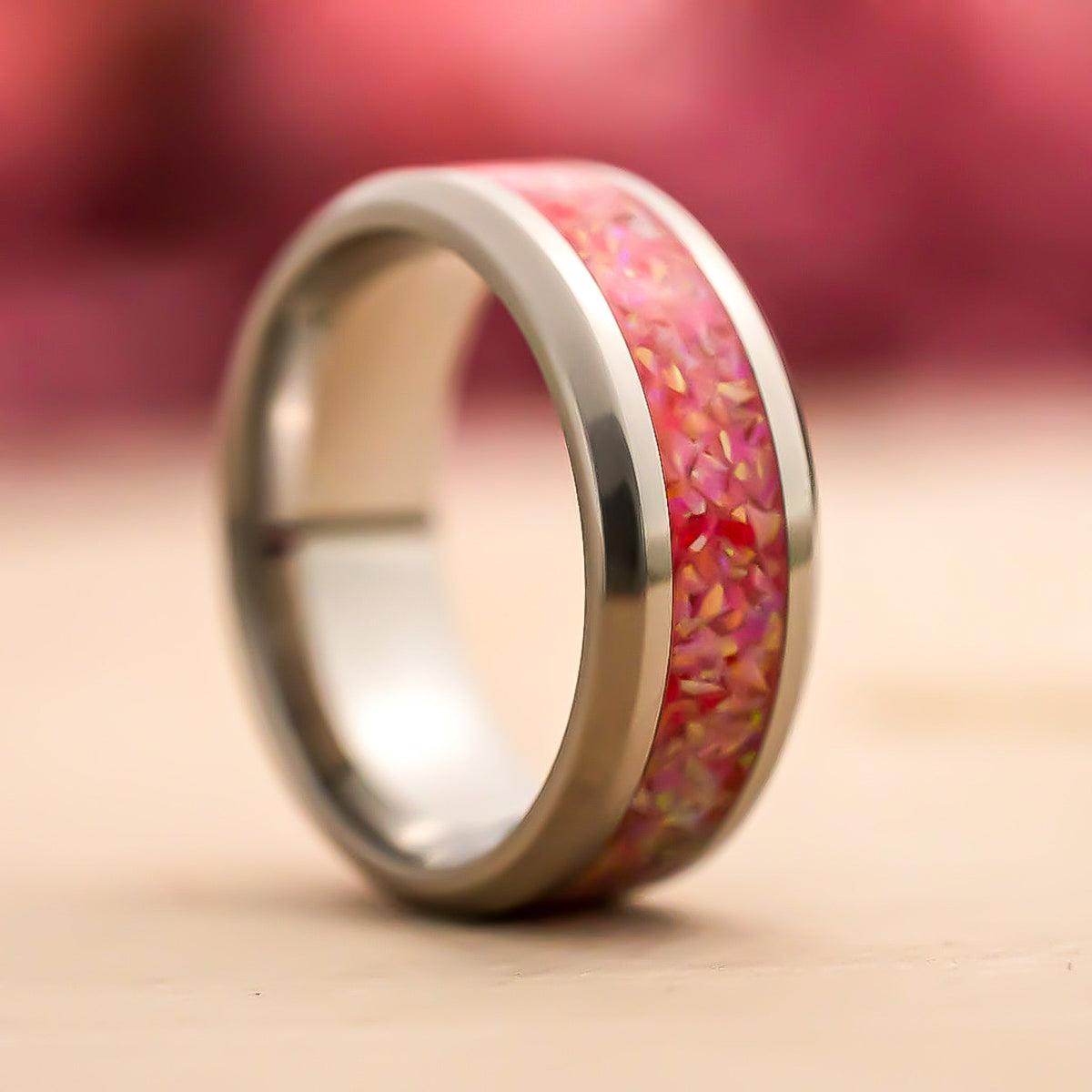 Blush — Stainless Steel Ring — handcrafted ring detail view 3