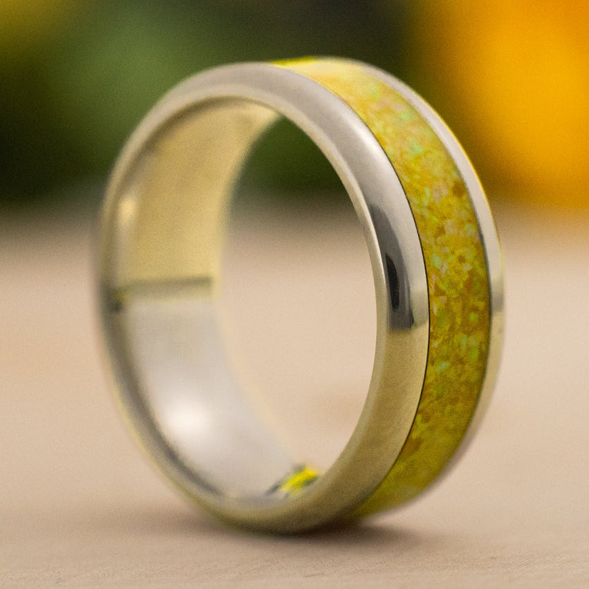 Goldenrod — Stainless Steel Ring — handcrafted ring detail view 12
