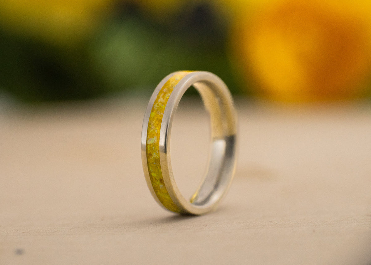 Goldenrod — Stainless Steel Ring — handcrafted ring detail view 11