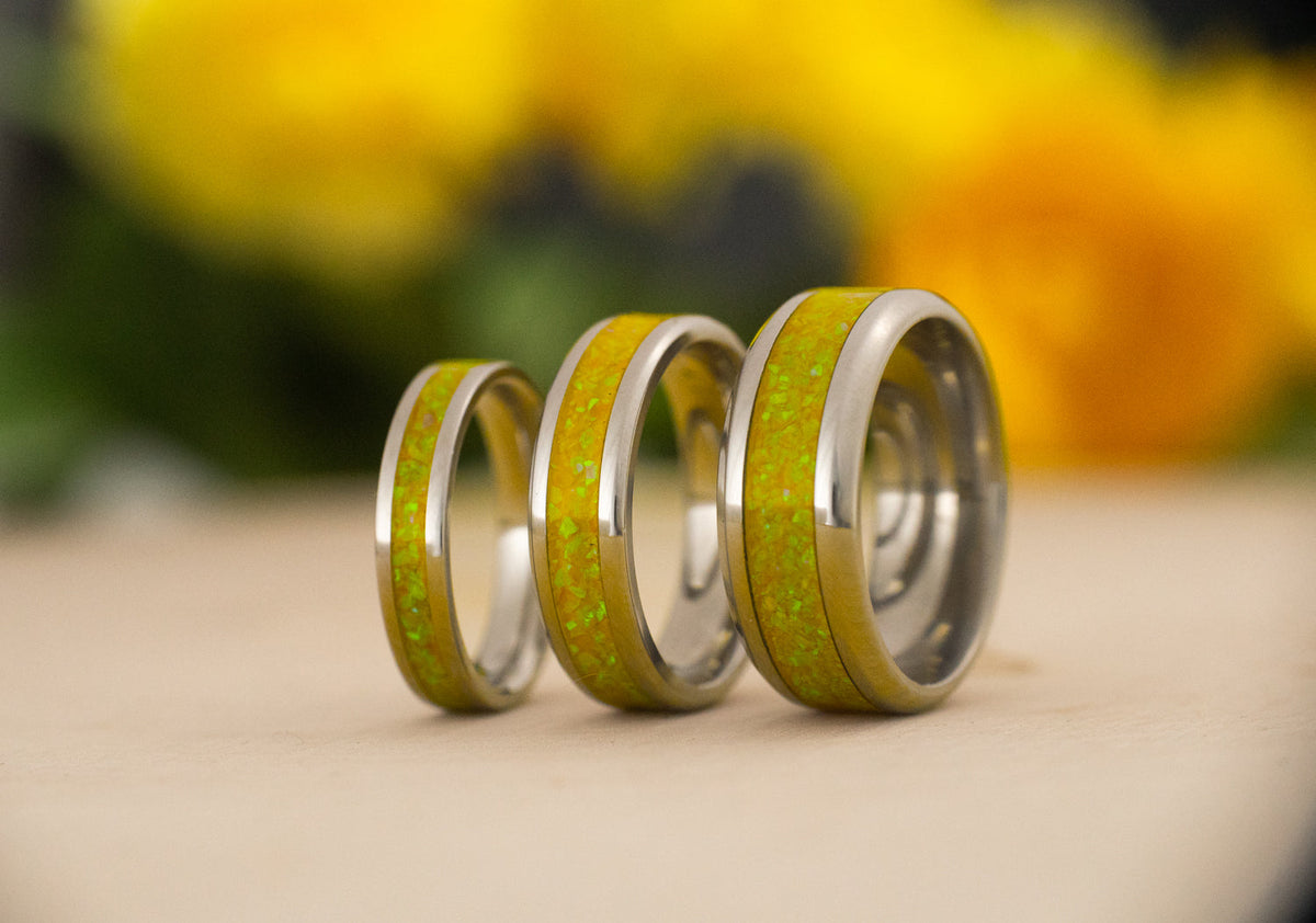 Goldenrod — Stainless Steel Ring — handcrafted ring detail view 5