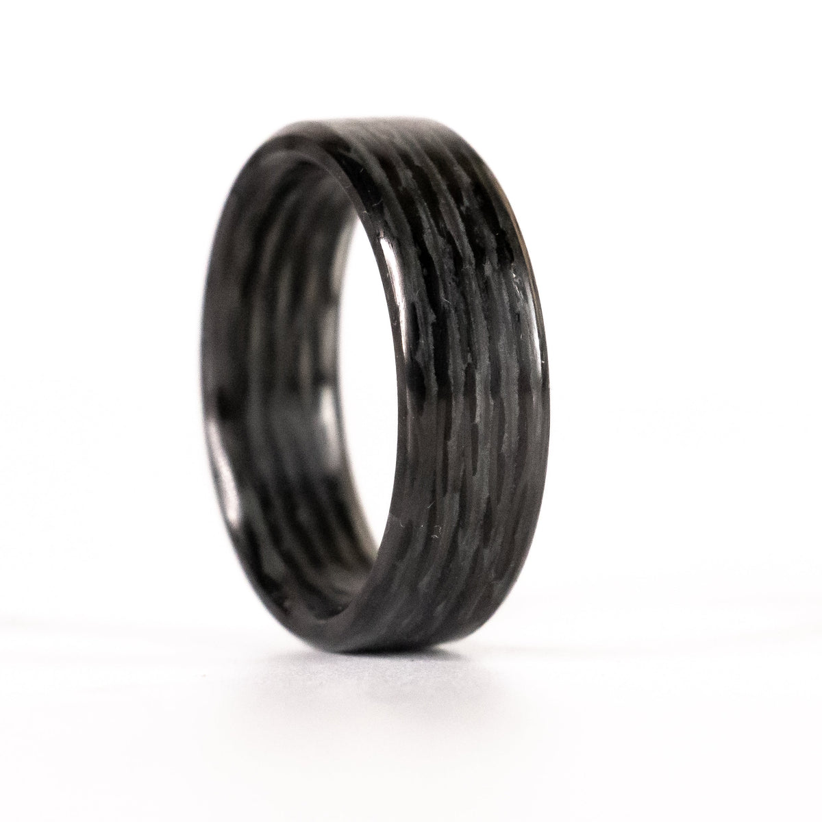 Aqua Matrix Lume Carbon Fiber Ring — handcrafted ring detail view 4