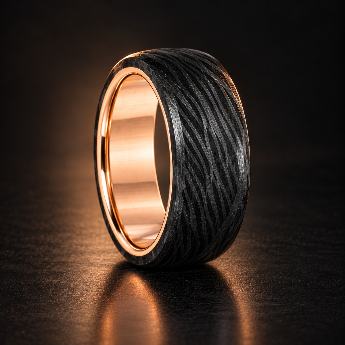 Carbon Fiber and Gold Ring — uniform collection hero image